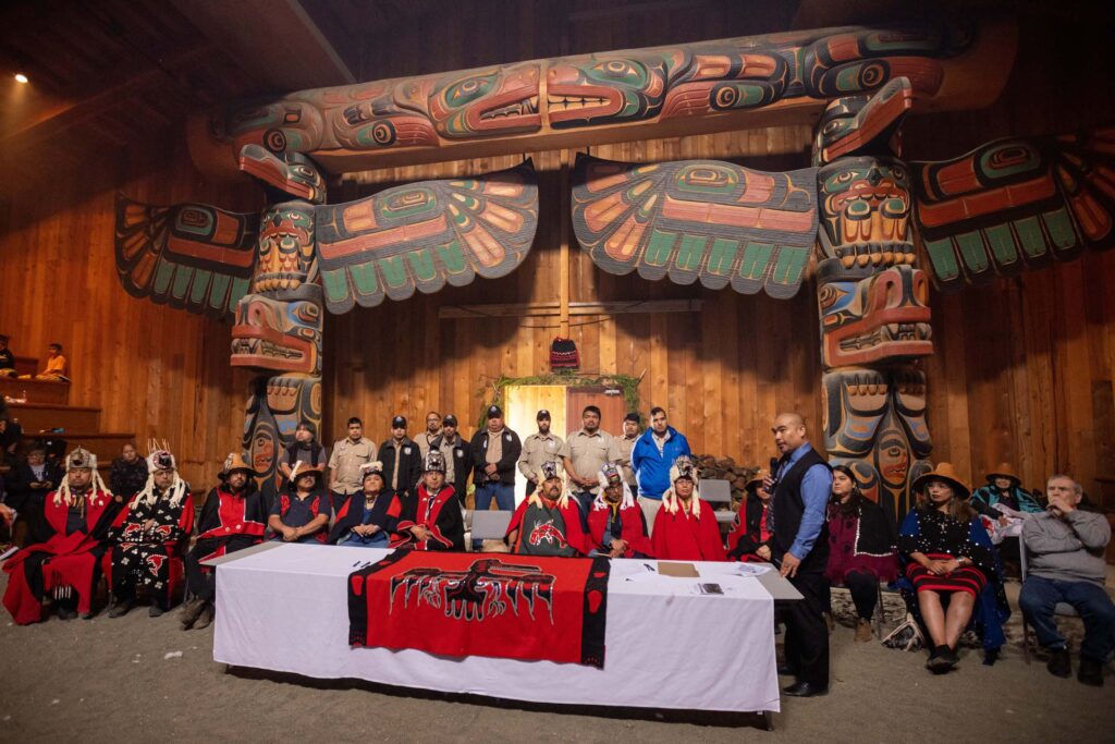 Klemtu, June 21 2022. The Kitasoo Xai’xais Nation declare a new Marine Protected Area (MPA) in Gitdisdzu Lugyeks. Photo by Tavish Campbell/Moonfish Media (CNW Group/ Kitasoo Xai’xais Stewardship Authority